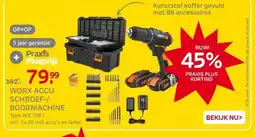 Praxis WORX ACCU SCHROEF-/BOORMACHINE aanbieding