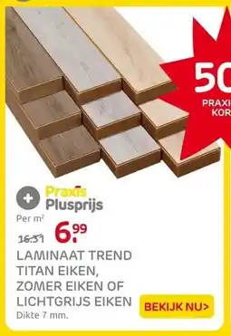 Praxis LAMINAAT TREND TITAN EIKEN, ZOMER EIKEN OF LICHTGRIJS EIKEN aanbieding