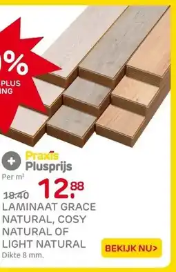 Praxis LAMINAAT GRACE NATURAL, COSY NATURAL OF LIGHT NATURAL aanbieding