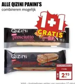 MCD Supermarkt ALLE QIZINI PANINI'S aanbieding
