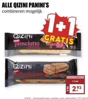 MCD Supermarkt ALLE QIZINI PANINI'S aanbieding