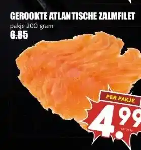 MCD Supermarkt GEROOKTE ATLANTISCHE ZALMFILET aanbieding