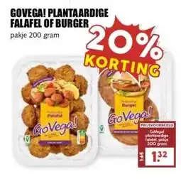 MCD Supermarkt GOVEGA! PLANTAARDIGE FALAFEL OF BURGER aanbieding