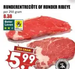 MCD Supermarkt RUNDERENTRECÔTE OF RUNDER RIBEYE aanbieding
