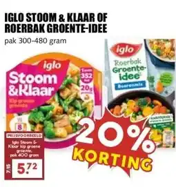 MCD Supermarkt IGLO STOOM & KLAAR OF ROERBAK GROENTE-IDEE aanbieding