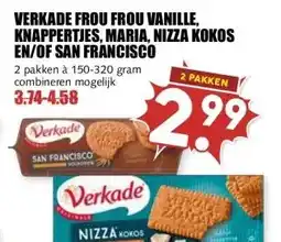 MCD Supermarkt VERKADE FROU FROU VANILLE, KNAPPERTJES, MARIA, NIZZA KOKOS EN/OF SAN FRANCISCO aanbieding