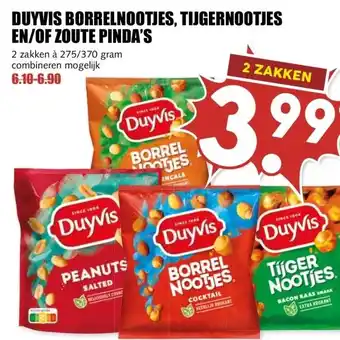 MCD Supermarkt DUYVIS BORRELNOOTJES, TIJGERNOOTJES EN/OF ZOUTE PINDA'S aanbieding