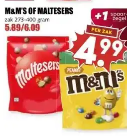 MCD Supermarkt M&M'S OF MALTESERS aanbieding