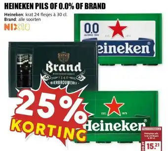 MCD Supermarkt HEINEKEN PILS OF 0.0% OF BRAND aanbieding