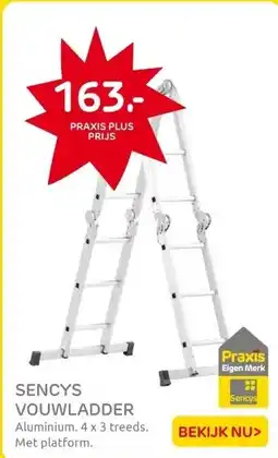 Praxis Sencys vouwladder 4x3-treeds + platform aanbieding