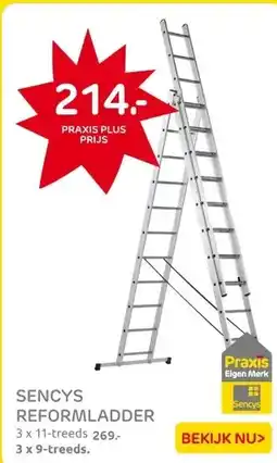 Praxis Sencys reformladder 3x9-treeds aanbieding