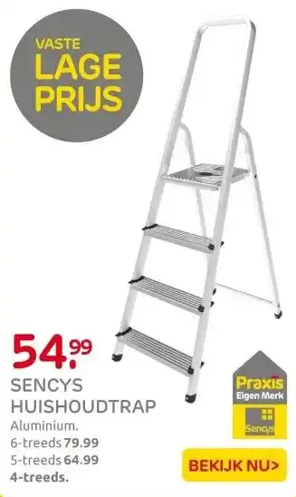 Praxis Sencys - huishoudtrap - aluminium - aanbieding