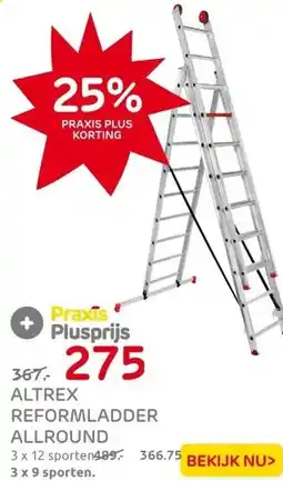 Praxis Altrex reformladder All Round 3x9-treeds aanbieding