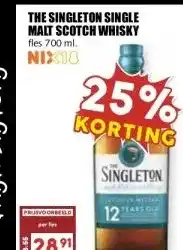 MCD Supermarkt THE SINGLETON SINGLE MALT SCOTCH WHISKY aanbieding