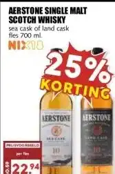 MCD Supermarkt AERSTONE SINGLE MALT SCOTCH WHISKY sea cask of land cask aanbieding