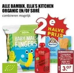 MCD Supermarkt ALLE BAMBIX, ELLA'S KITCHEN ORGANIC EN/OF SORÉ aanbieding