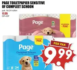 MCD Supermarkt PAGE TOILETPAPIER SENSITIVE OF COMPLEET SCHOON aanbieding