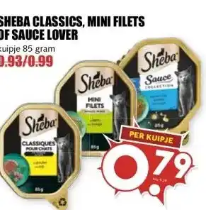 MCD Supermarkt SHEBA CLASSICS, MINI FILETS OF SAUCE LOVER aanbieding