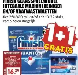 MCD Supermarkt FINISH GLANSSPOELMIDDEL, INTEGRALE MACHINEREINIGER EN/OF VAATWASTABLETTEN aanbieding