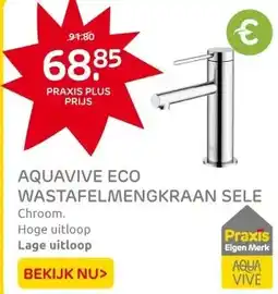 Praxis AquaVive Eco wastafelmengkraan Sele laag aanbieding