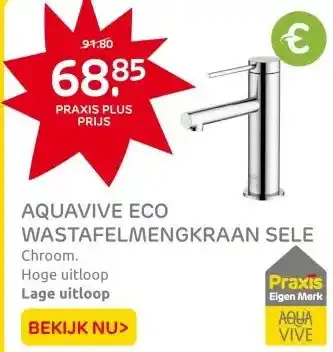 Praxis AquaVive Eco wastafelmengkraan Sele laag aanbieding