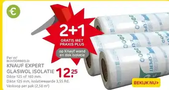 Praxis Knauf Expert - dak isolatie - glaswol - aanbieding