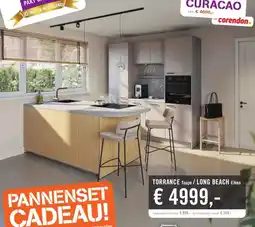 Keukendepot TORRANCE Taupe/LONG BEACH Eiken aanbieding