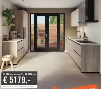 Keukendepot RENO Eiken Bergamo / LINCOLN Zand aanbieding