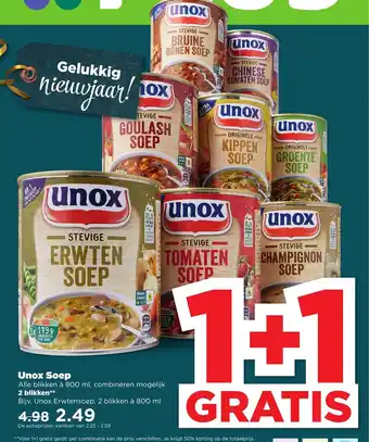 PLUS Unox soep 800ml aanbieding