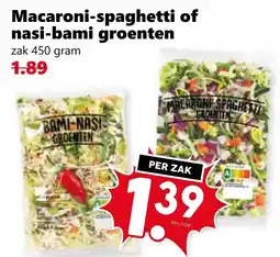 Coop Macaroni-spaghetti of nasi-bami groenten aanbieding
