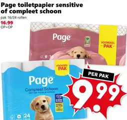Coop Page toiletpapier sensitive of compleet schoon aanbieding