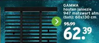 GAMMA GAMMA houten jaloezie 947 matzwart afm. (bxh): aanbieding