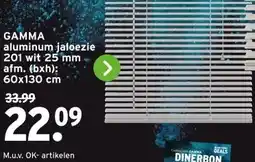 GAMMA GAMMA aluminum jaloezie 201 wit 25 mm afm. (bxh): aanbieding