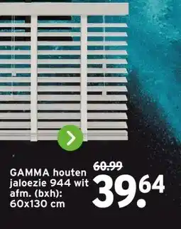 GAMMA GAMMA houten jaloezie 944 wit afm. (bxh): aanbieding