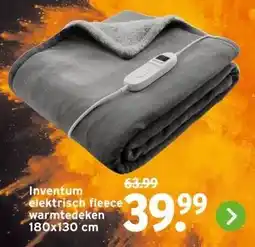 GAMMA Inventum elektrisch fleece warmtedeken aanbieding