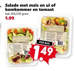Coop Salade met mais en ui of komkommer en tomaat aanbieding