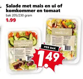 Coop Salade met mais en ui of komkommer en tomaat aanbieding