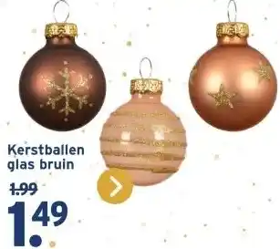 GAMMA Kerstballen glas bruin aanbieding