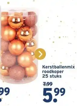 GAMMA Kerstballenmix roodkoper 25 stuks aanbieding