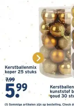 GAMMA Kerstballenmix koper 25 stuks aanbieding