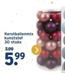 GAMMA Kerstballenmix kunststof 30 stuks aanbieding
