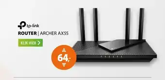 Expert TP-Link Archer AX55 AX3000 Dual-Band Gigabit WiFi 6 Router aanbieding
