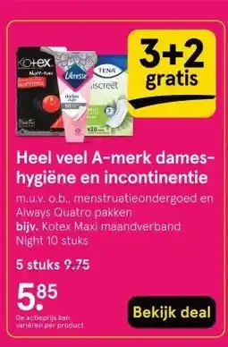 Etos Heel veel A-merk dames- hygiëne en incontinentie aanbieding