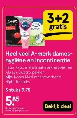 Etos Heel veel A-merk dames- hygiëne en incontinentie aanbieding