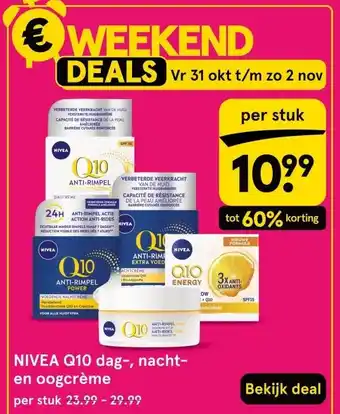 Etos NIVEA Q10 dag-, nacht- en oogcrème aanbieding