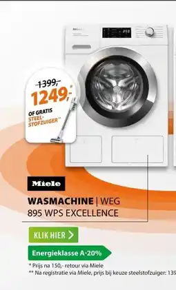 Expert Miele WEG 895 WPS Excellence PowerWash & TwinDos & SteamCare aanbieding