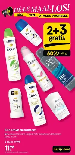 Etos Alle Dove deodorant aanbieding