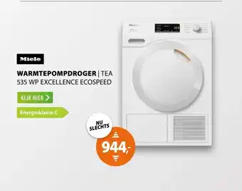 Expert Miele TEA 535 WP Excellence EcoSpeed aanbieding