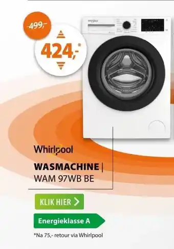 Expert Whirlpool WAM 97WB BE Wit aanbieding