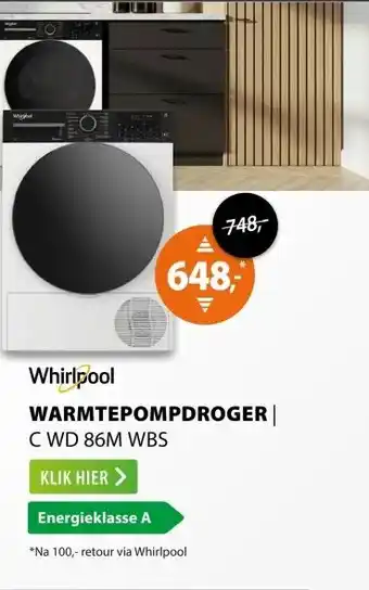 Expert Whirlpool C WD 86M WBS BE Wit aanbieding